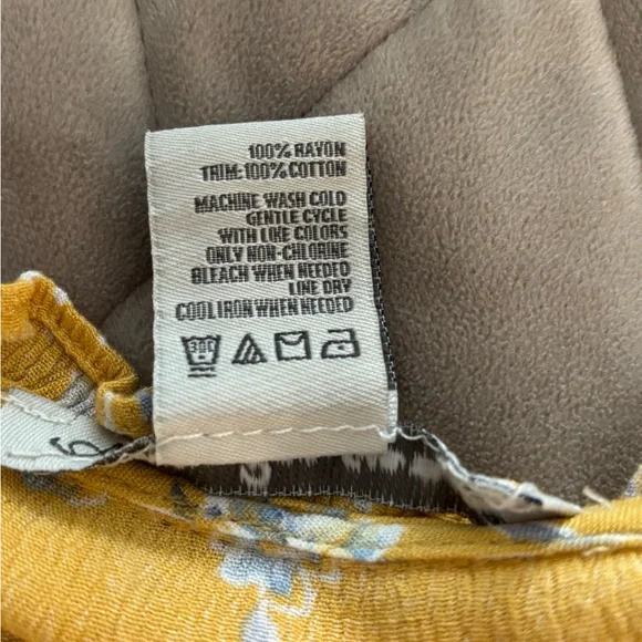 American Rag Yellow Floral Long Sleeve Blouse Size L - Picture 14 of 14